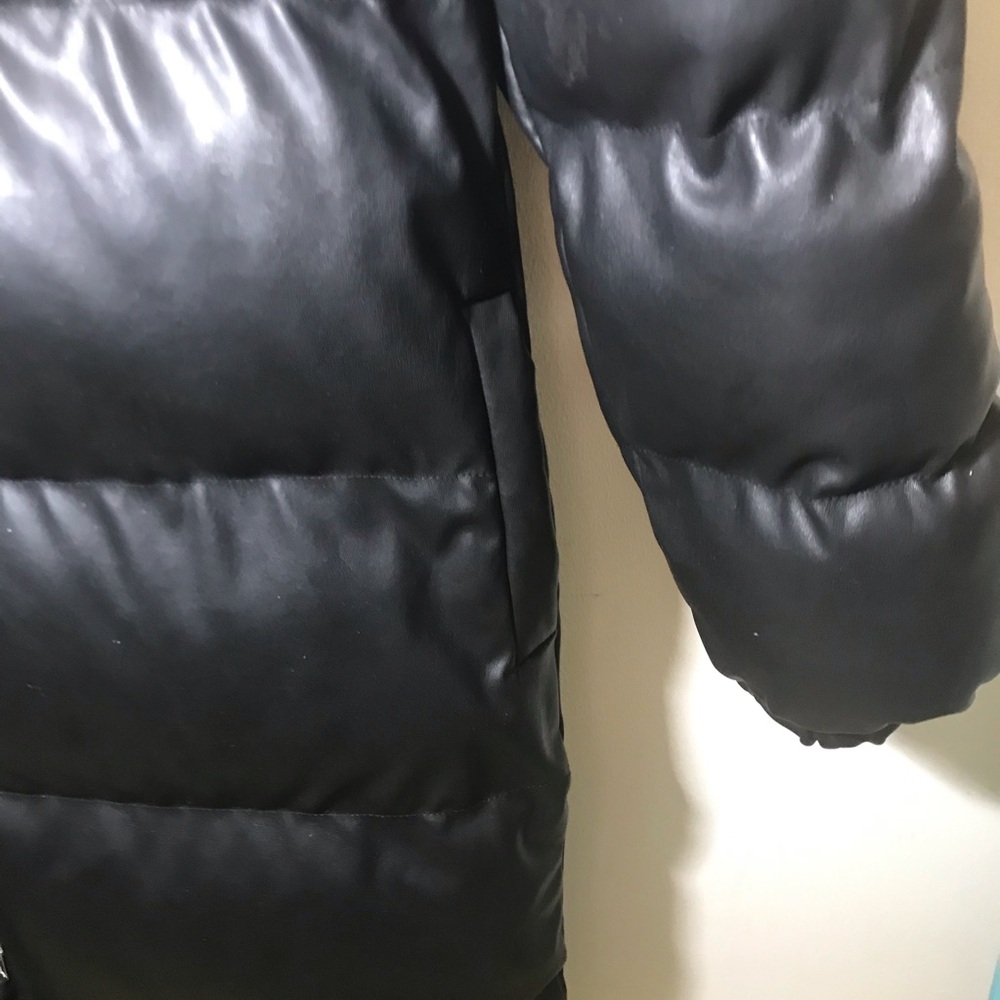 Fashion Nova Above Status Puffer Coat S small faux vegan leather - Picture 14 of 16